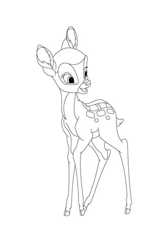 Faline Is Walking And Looking Around Coloring Page